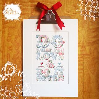 'do what you love' circus typography print by libby mcmullin