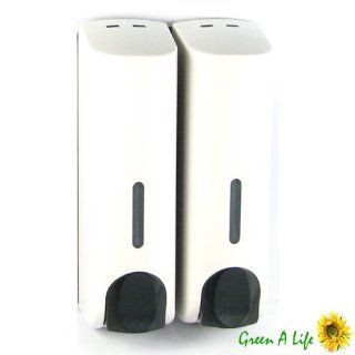 700ML White Plastic Dual Stand Wall Mount Soap Lotion Dispenser Home Kitchen   Shampoo Dispenser Wall Mount