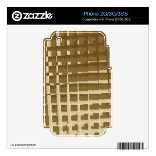 Abstract Tan Mosaic Tiles Brown Camo Pattern Decals For The iPhone 3GS
