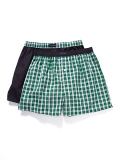 Solid And Plaid Boxer Shorts Set (2 Pack) by Tommy Hilfiger Underwear