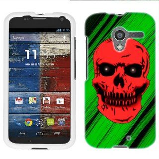 Motorola Moto X Red Skull with Green Streaks Phone Case Cover Cell Phones & Accessories