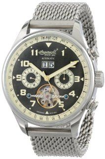 Ingersoll Men's IN1308BKMB Crokett Analog Display Automatic Self Wind Silver Watch Watches