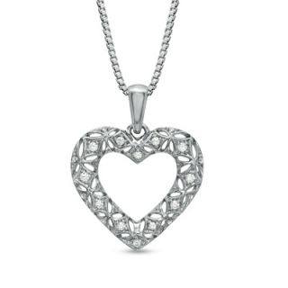 10 CT. T.W. Diamond Heart Pendant in 10K White Gold   Zales