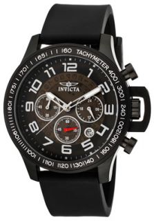 Invicta 13807  Watches,Mens Specialty Chronograph Black Dial Black Polyurethane, Chronograph Invicta Quartz Watches