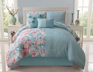 Victoria Classics Kayla 5 Piece Comforter Set, King, Green    Bedding