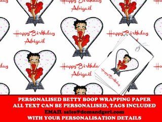 Personalized Wrapping Paper Betty Boop   590mm x 840mm   FREE MATCHING GIFT TAGS   NEXT DAY DESPATCH (BB US) Health & Personal Care