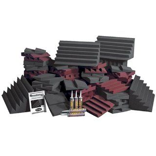 Auralex D108LCHA/BUR D108L Design Series Treatment Roominator Kit; 54  1'x1'x2 DST112 Panels in Charcoal; 54  1'x1'x2 DST114 Panel in Burgundy; 8  LENRD Bass Traps; 6  Tubes of Tubetak Pro adhesive Musical Instruments
