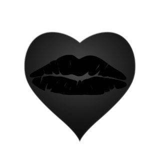 Goth Black Kiss Heart Sticker