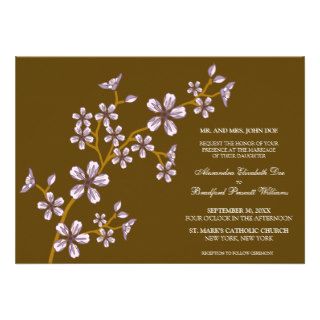 Lovely Lavender Cherry Blossom Wedding Invitation