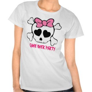 FUNNY BRIDE,,GAME OVER PARTY,FUNNY GIRLY SKULL TSHIRTS