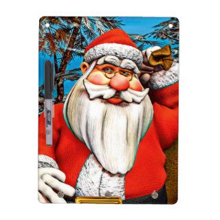 Santa with Christmas Gifts Dry Erase Board