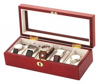 brown stylish watch box by simply special gifts
