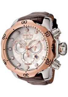 Invicta 0359  Watches,Mens Reserve Chronograph Silver Textured Dial Brown Leather, Chronograph Invicta Quartz Watches