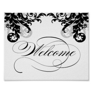 8x10 Flourish Wedding Welcome Sign for Framining Posters