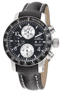Fortis Men's 665.10.11L B 42 Stratoliner Automatic Chronograph Black Dial Watch Watches