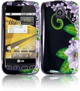 Green Flower Hard Case Cover for LG Optimus S U V LS670 Cell Phones & Accessories