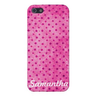 Pink Polka Dot Girly Monogram Cover For iPhone 5