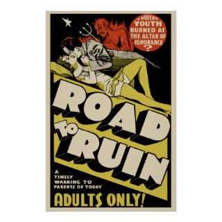 Vintage Movie Poster Art   "Road To Ruin"