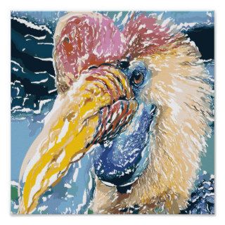 Hornbill Tropical Bird Abstract Art Small Poster
