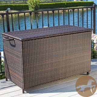 Small Brown Wicker Cushion Box Christopher Knight Home Outdoor Benches