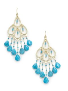 Turquoise Chandelier Earrings by Sheila Fajl