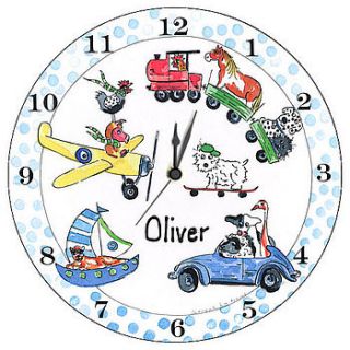 personalised animal transport clock by animurals
