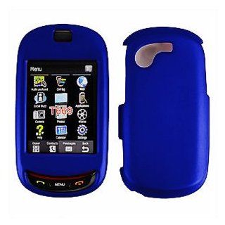 Samsung Gravity Touch T669 Blue Rubberized Hard Protector Case Cell Phones & Accessories
