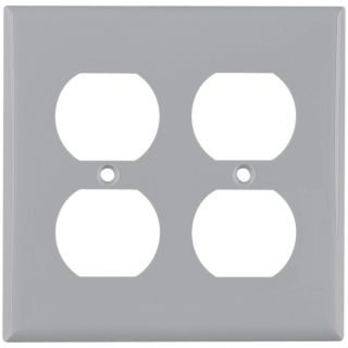 Cooper Wiring Devices 2 Gang Gray Standard Duplex Receptacle Nylon Wall Plate