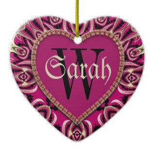 Girly Gothic Pink  Custom Door Name Ornament