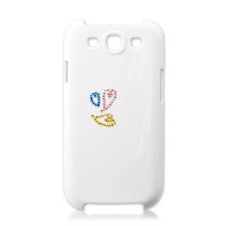 Linked Heart Swarovski Crystal Samsung Galaxy S3 i9300 Cases   White Cell Phones & Accessories