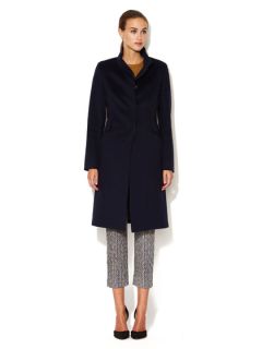 Wool Standing Collar Flap Pocket Coat by Cinzia Rocca