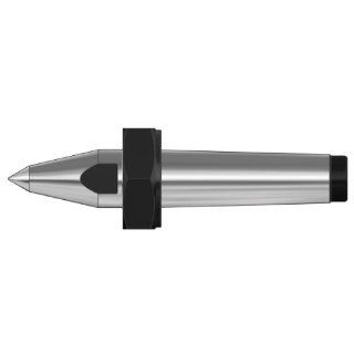 Rhm 249575 Type 672 Tool Steel Extended Point Dead Center with Draw Off Nut, Morse Taper 2, M22x1.5, 18mm Point Diameter, 118mm Length Live Centers