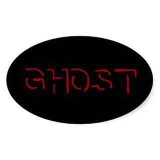 Ghost Oval Sticker (Black & Red)