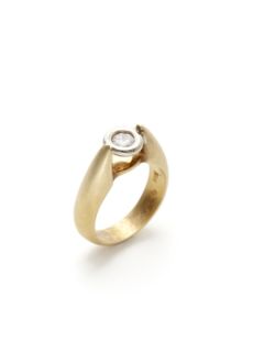 Floating Solitaire Diamond Ring by Tom Cherin