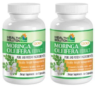 Moringa Oleifera Leaf Powder Extract 41 1200mg Source Amino Acids Co Enzymes Antioxidant (2 Bottles) Health & Personal Care