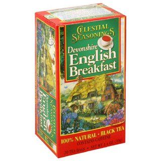 Celestial Seasonings Black Tea, Devonshire English Breakfast, Tea Bags, 20 Count Boxes (Pack of 6)  Grocery & Gourmet Food