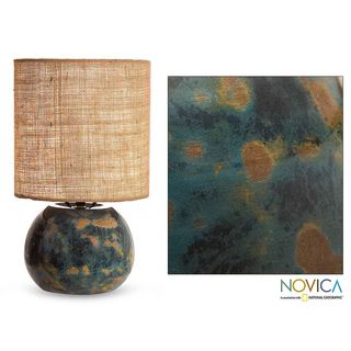 Handcrafted Ceramic 'Caribbean Islands' Lamp (Mexico) Novica Table Lamps