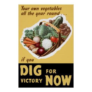 Dig For Victory Now    WW2 Print