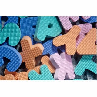 Close up of foam letters for kids photo cut outs