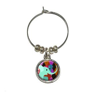 Circus Elephant Wine Glass Charm Drink Stem Marker Ring Wine Glass Tags Kitchen & Dining