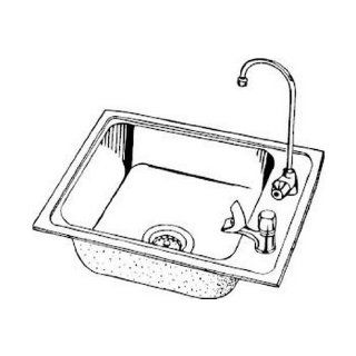Elkay DRKAD2217600 Lustertone Utility Sink Lustrous Satin Stainless Steel Top Mount 0 Hole   Single Bowl Sinks  
