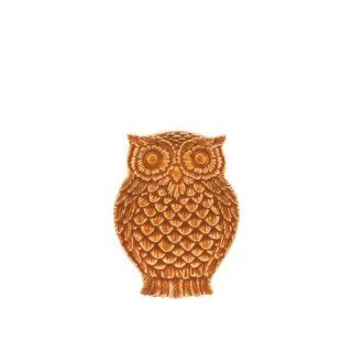 Rust Brown Hoot Owl Tea Bag Holder Set of 2 Kitchen & Dining