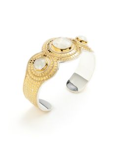 Gili Triple Round Moonstone Cuff Bracelet by Anna Beck Jewelry