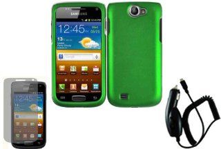 Dark Green Hard Case Cover+LCD Screen Protector+Car Charger for Samsung Exhibit 2 T679 Cell Phones & Accessories