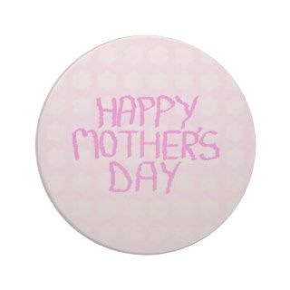 Happy Mothers Day. Pink Flower Pattern Coasters