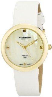 Akribos XXIV Women's AK687YGW Impeccable Analog Display Swiss Quartz White Watch Akribos XXIV Watches