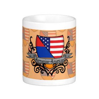 Armenian American Shield Flag Coffee Mugs