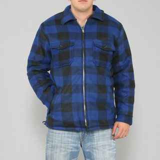 Maxxsel Men's Blue/ Black Buffalo Plaid Flannel Jacket Maxxsel Jackets & Vests