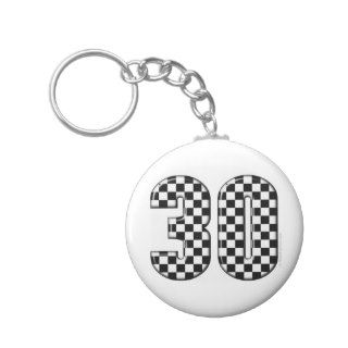 30 auto racing number key chain