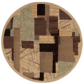 Nourison Modesto Abstract pattern Beige Rug (53 Round)